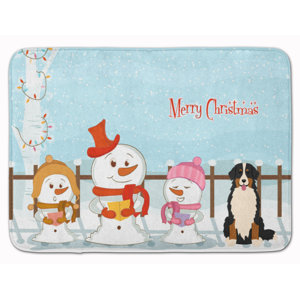 Merry Christmas Bernese Mountain Dog Memory Foam Bath Rug