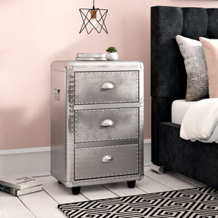 3 Drawer Studded Bedside Wayfair Co Uk Studded 3 Drawer Bedside Table