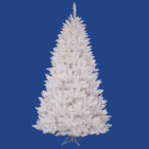 Crystal White Spruce 6.5' Artificial Christmas Tree with 330 LED Multicolored Lights with Stand