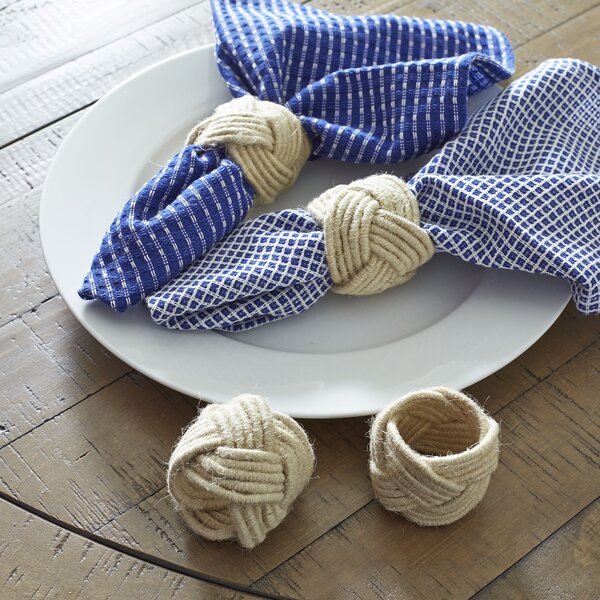 Jute Woven Napkin Rings & Reviews | Birch Lane