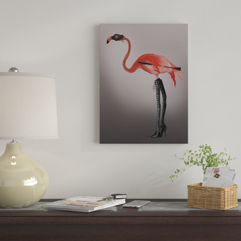 Long Flamingos Huge Canvas Art Print