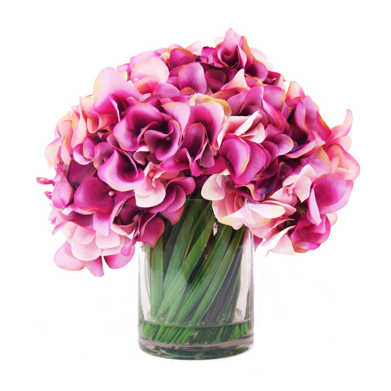 Hydrangea in Acrylic Water Vase & Reviews Joss & Main