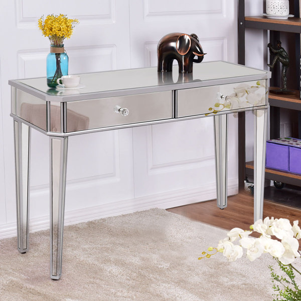 Mansour 2 Drawer Mirrored Vanity By House Of Hampton Great price