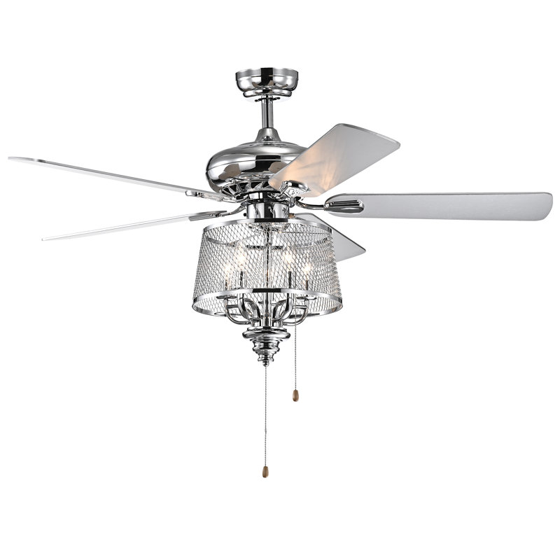 Everly Quinn Cutshaw 5 Blade Chandelier Ceiling Fan with ...