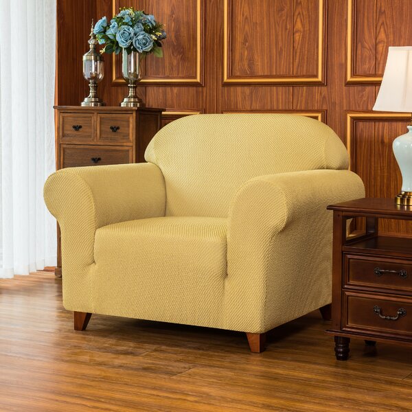Isha Jacquard Spandex Stretch Box Cushion Armchair Slipcover By Winston Porter