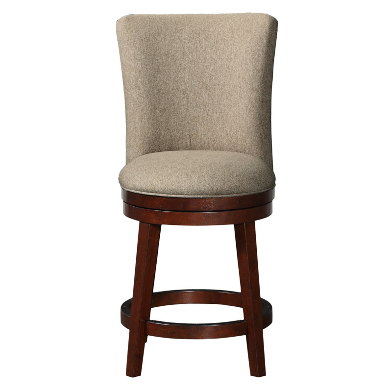 Charlton Home Davila Upholstered Counter Height 24 Swivel Bar Stool Wayfair