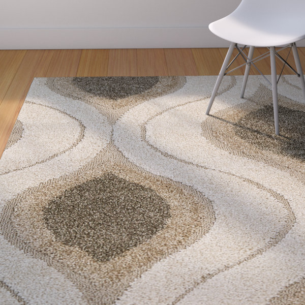 Fulton Cream/Smoke Shag Area Rug by Langley Street