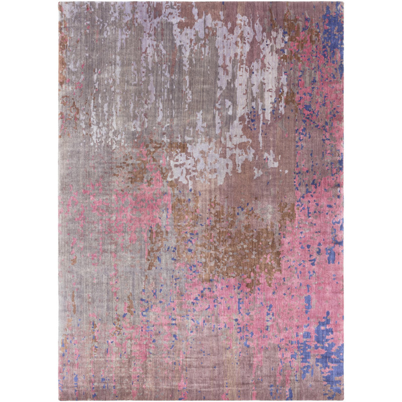 Surya Watercolor Abstract Hand Knotted Wool Pink Area Rug Perigold