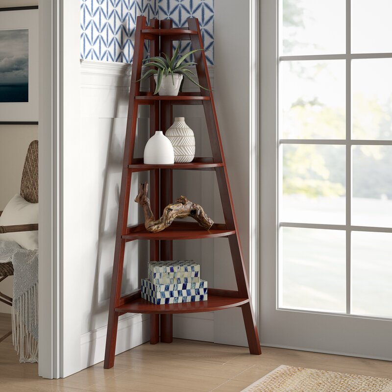 Beachcrest Home Pierview Corner Bookcase Reviews Wayfair