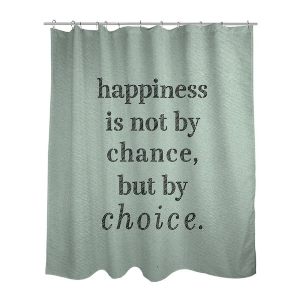 Handwritten Happiness Inspirational Quote Shower Curtain Set W001147813 OnSales Discount