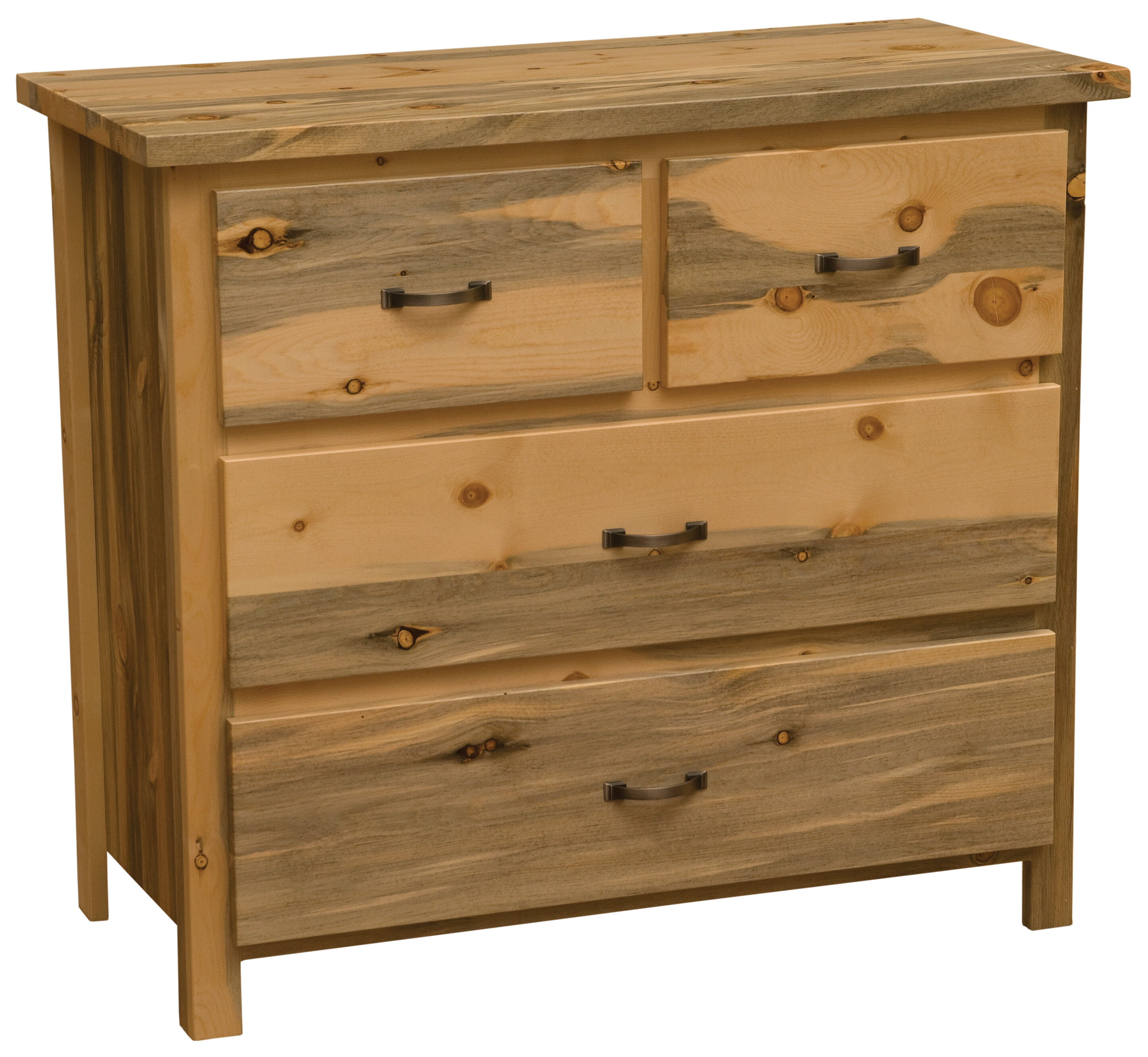 Fireside Lodge Blue Stain Pine Low Boy 4 Drawer Dresser Wayfair