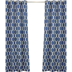 Totten Key Trellis Geometric Semi-Sheer Outdoor Grommet Single Curtain Panel