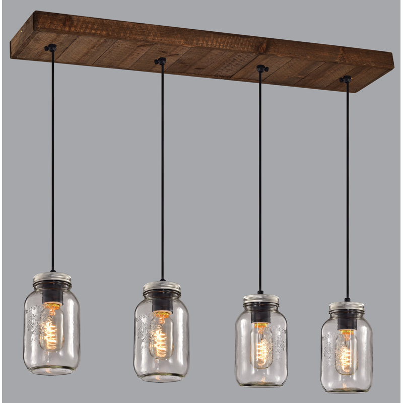 Gracie Oaks Luminaire Suspendu Lineaire 4 Lumieres Pour Ilot De