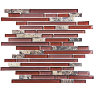 Backsplash Red Rust Tile You Ll Love Wayfair Sierra Random Sized Gl And Natural Stone Mosaic Tile In Bordeaux