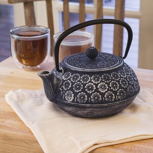 Floral Cast Iron Teapot