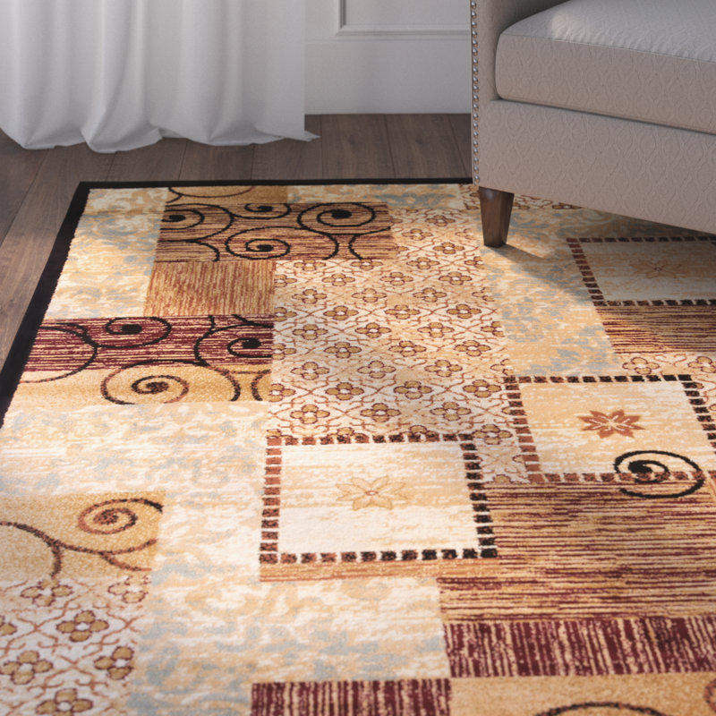 Andover Mills Aloysius Patchwork Beige Area Rug & Reviews Wayfair