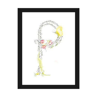 Letter P by Joanna Haber  Print East Urban Home Format Black Framed Paper Matte Color White Size 24 H x 16 W x 1 D