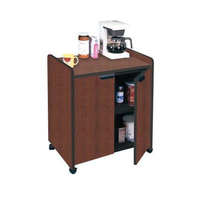 Mobile Utility Cabinet Laminate Exterior Safco Products Company Color Mahogany