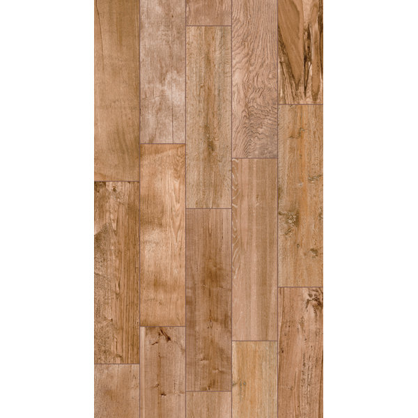 Shuffle 6 x 24 Porcelain Wood Tile in Natural by Parvatile