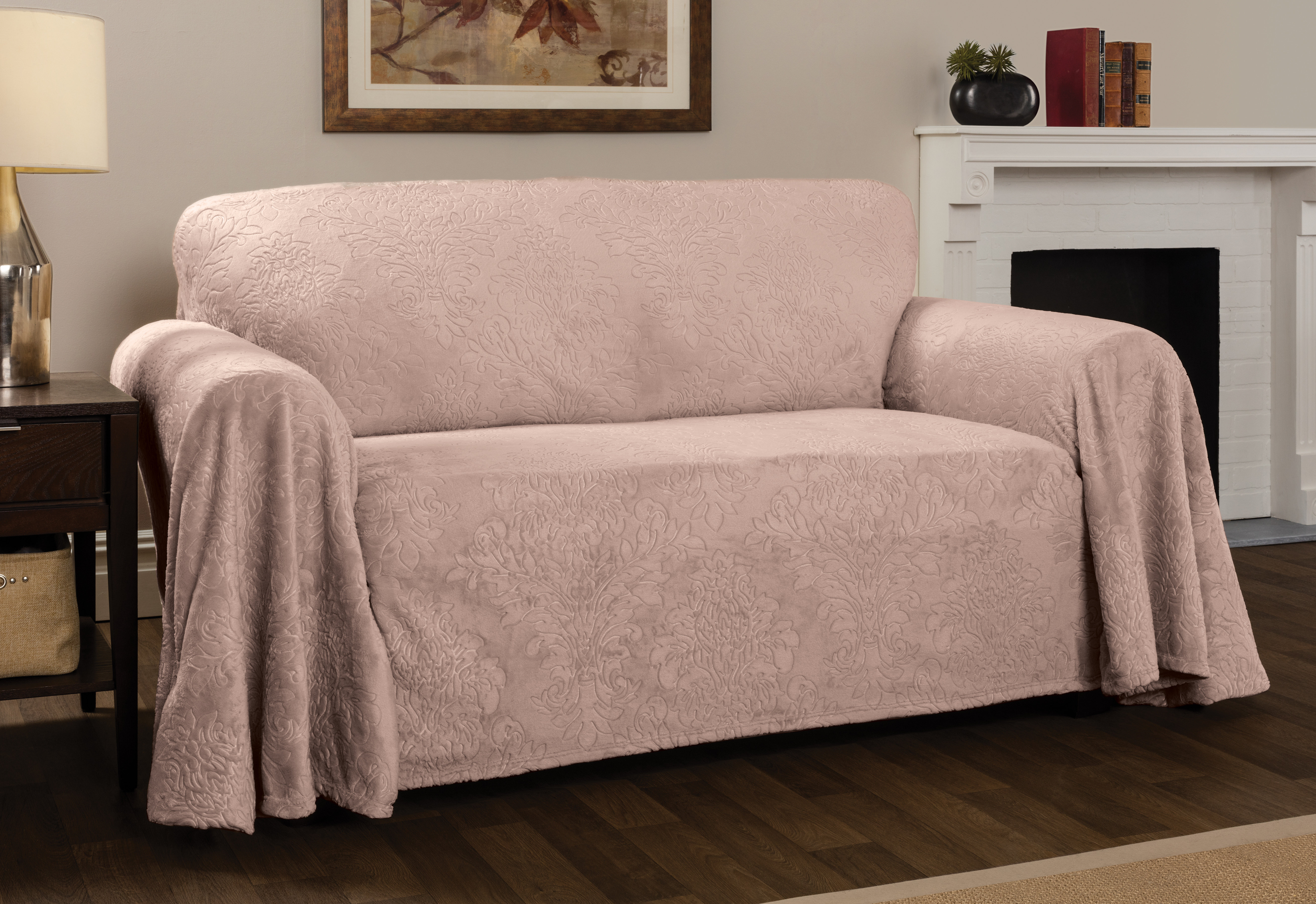 Winston Porter Plush Damask Throw Sofa Slipcover Reviews Wayfair