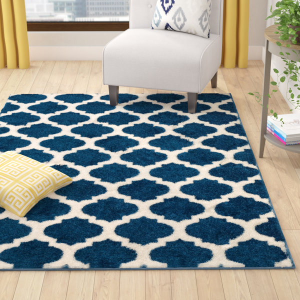 Rubino Polypropylene Denim Blue Area Rug by Wrought Studio
