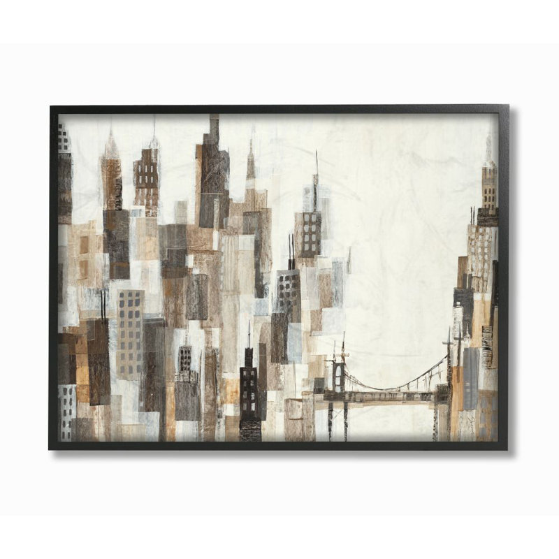 Ebern Designs Cityscape Abstract By Third And Wall Painting