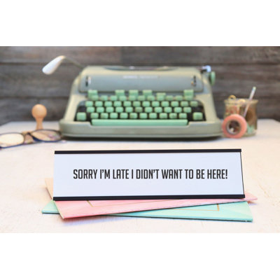 Personalized Desk Plate Office Sign Stamp Out Inc Holder Color Black Holder Sign Color White Sign