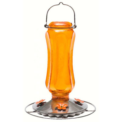 Vintage Carnival Glass Oriole Decorative Bird Feeder Perky Pet