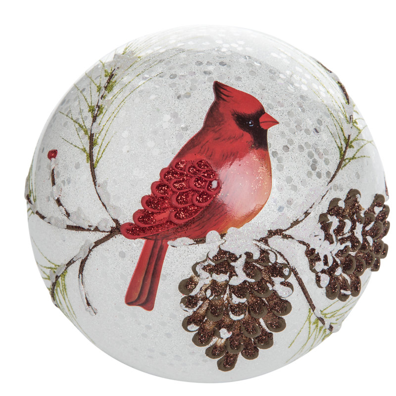 The Holiday Aisle Large Glass Light Up Cardinal Decor Reviews