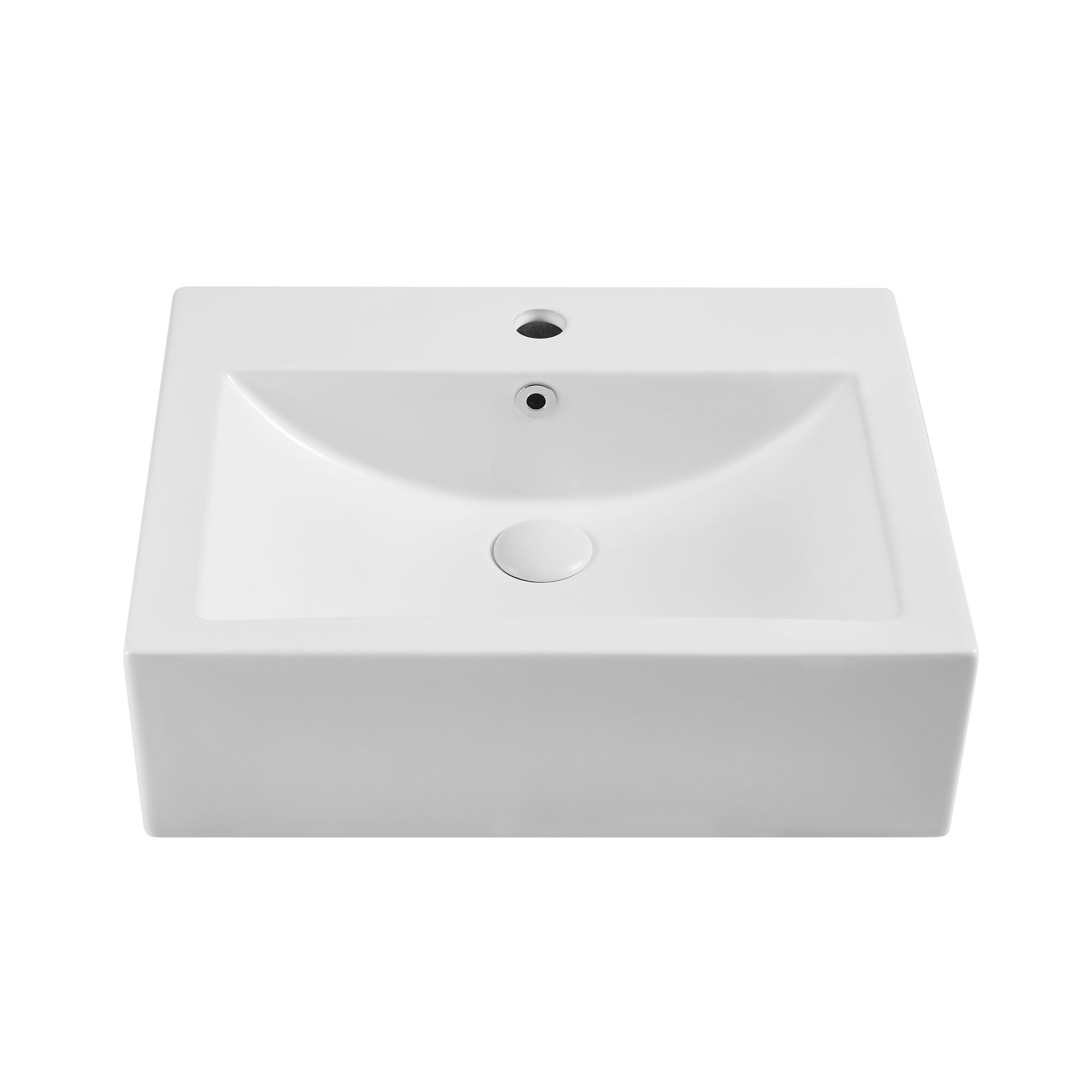 Caodoc White Ceramic Square Wall Mount Bathroom Sink With Overflow Wayfair
