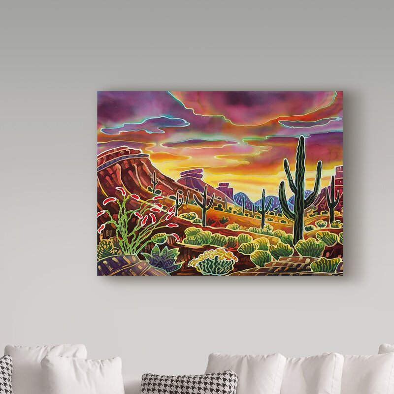 'Sonoran Desert Glow' Acrylic Painting Print on Wrapped Canvas