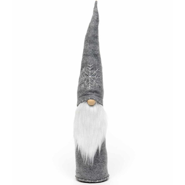 The Holiday Aisle Finn Gnome With Snowflake Hat And Wood Nose Plush Decor Wayfair