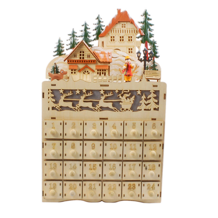 The Holiday Aisle Wooden Advent Calendar With Lights Reviews