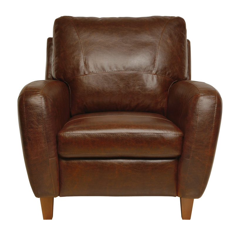 Brown Leather Club Chair Oaks Armchair
