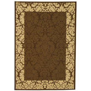 Marland Chocolate/Natural Outdoor Area Rug Charlton Home Fashion and beautiful backpack
