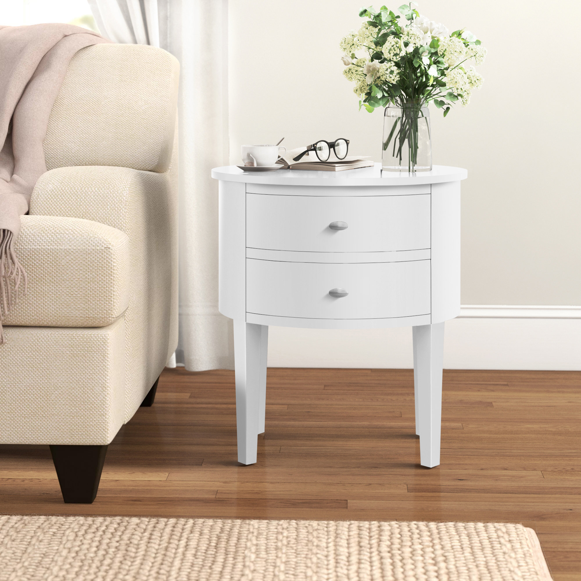 Three Posts Canterbury Solid Wood 2 Drawer End Table Reviews Wayfair Ca