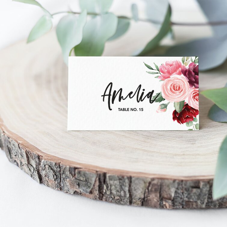 Rose Gold Floral Placecards Floral Name Tent Cards Rustic Wedding Place Setting