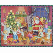 Santa Wrapped In Lights by Caltime Caltime WDM9856 Large Advent Calendar All Tied Up