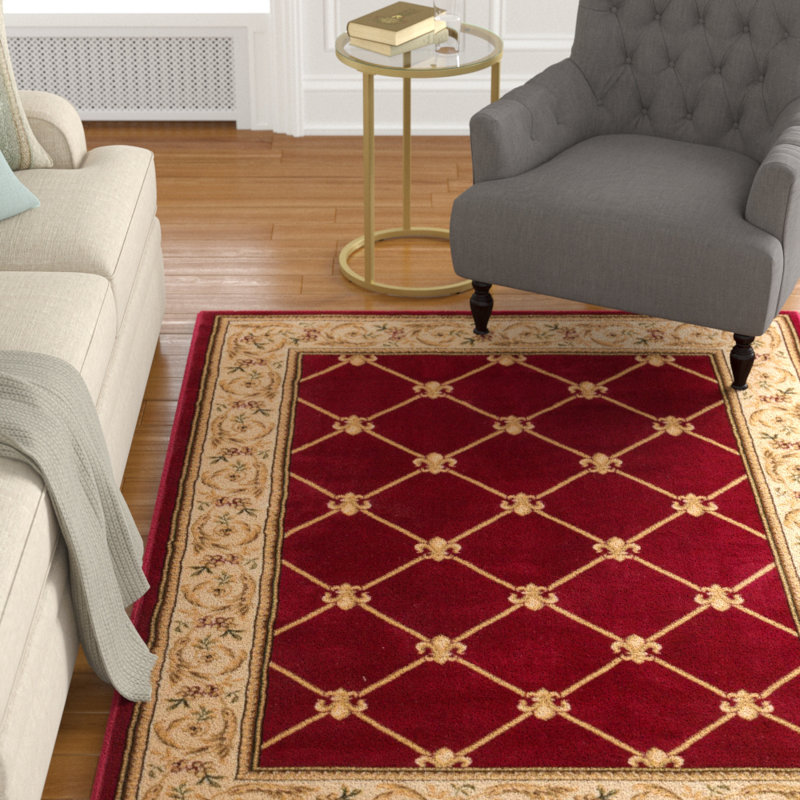 Astoria Grand Colindale Fleur De Lis Red Area Rug & Reviews Wayfair