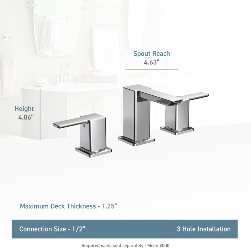 Ts6720bn Moen 90 Degree Widespread Bathroom Faucet With Drain