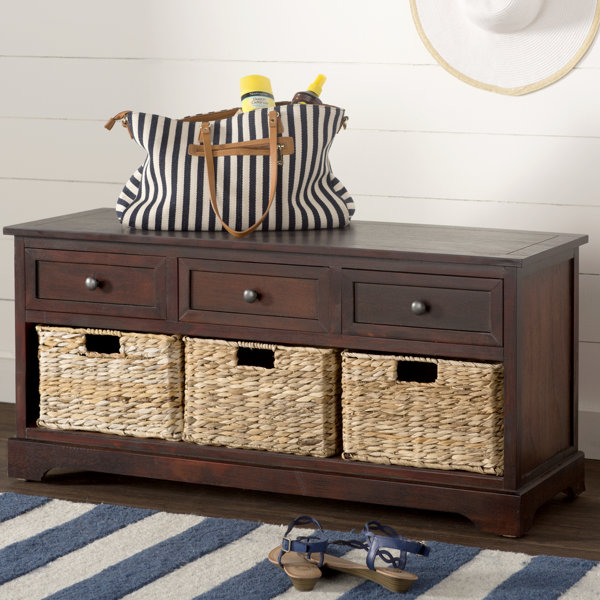 Ardina Wood Storage Bench by Beachcrest Home