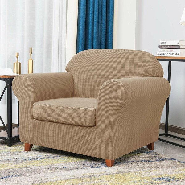 Howkwa Spandex Box Cushion Armchair Slipcover By Winston Porter 1