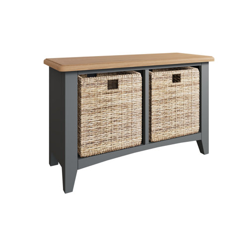 Gisele Wood Storage Bench Fernleaf Colour: Grey