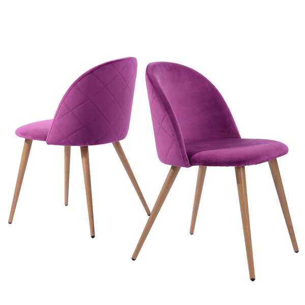 Wegener Velvet Upholstered Side Chair In Purple (Set Of 2) By Corrigan Studio