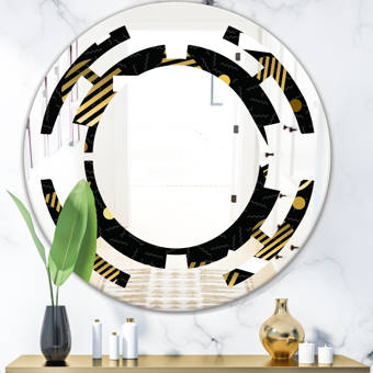 East Urban Home Whirl Geometric Pattern Xii Modern Frameless Wall Mirror Wayfair