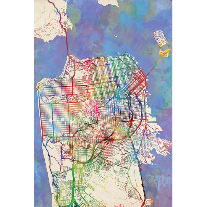 East Urban Home Urban Rainbow Street Map Series San Francisco