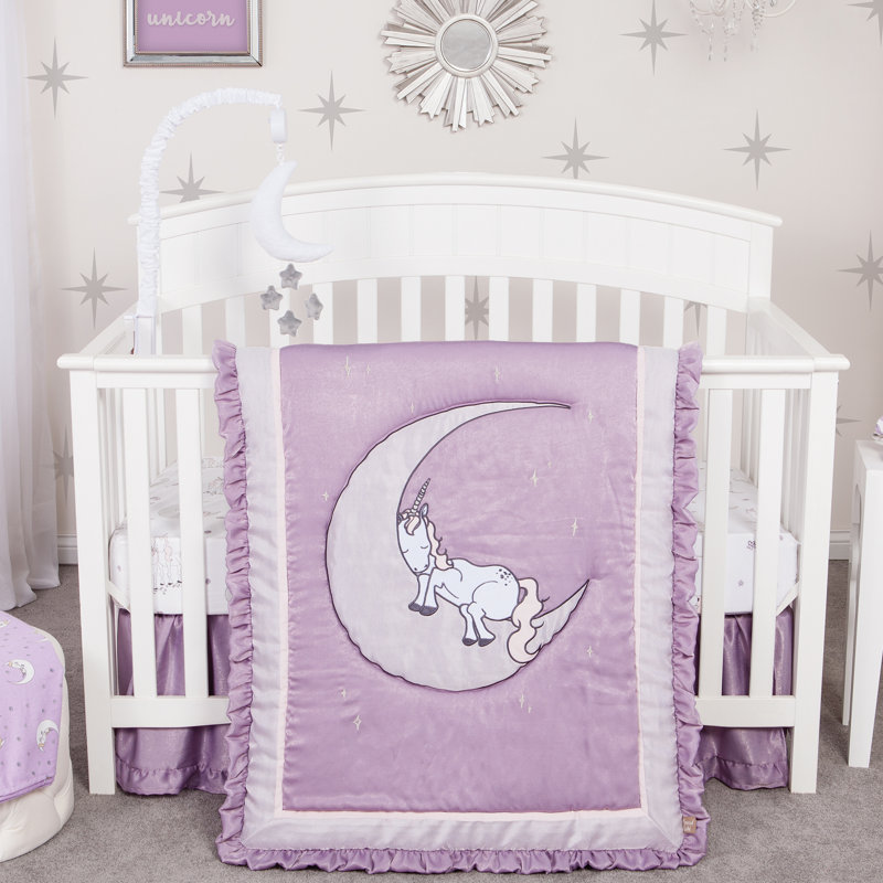Zoomie Kids Carone Unicorn 3 Piece Crib Bedding Set Reviews