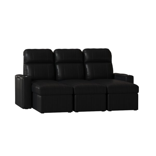 Leather Home Theater Sofa With Track Arm (Row Of 3) By Red Barrel Studio