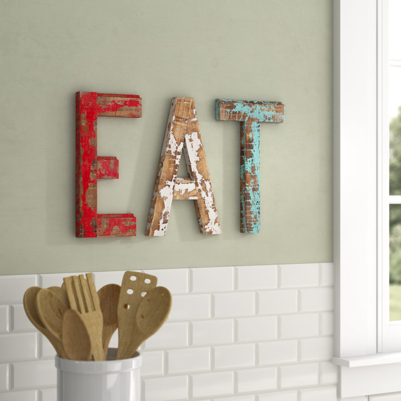 3 Piece Eat Letters Wall Decor Set Reviews Birch Lane