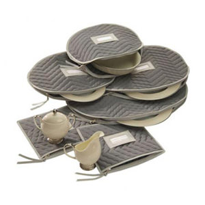 Microfiber Serveware Storage 6-Piece Dining Plates Set